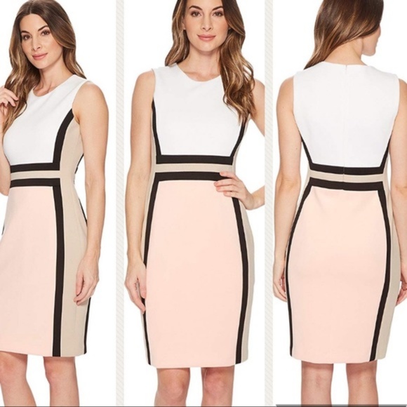 NWT Calvin Klein Color Block Sheath Dress - Picture 8 of 8